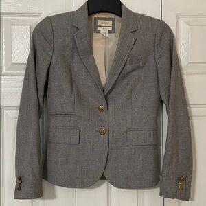 J. Crew Charcoal Blazer with Brass Accents